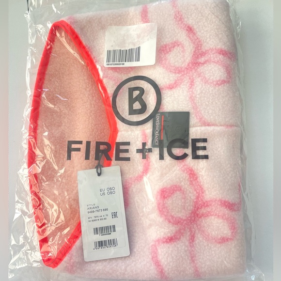 LoveShackFancy x Bogner Arian Ski Pink Bow NECK WARMER Gaiter NWT - Picture 3 of 7